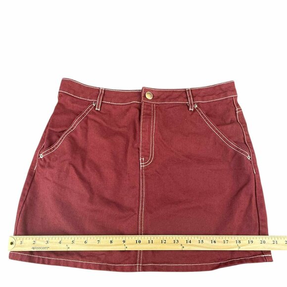 Women's Mini Skirt Denim Cargo, H&M, RED , Size 10 (32) - Picture 4 of 6